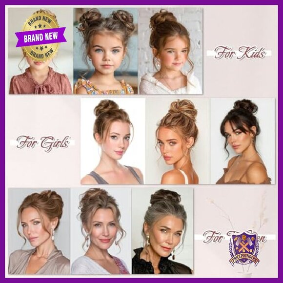 Human Hair Bun Extension 25g Straight Tousled Updo Ponytail Piece main image 4